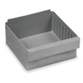 Drawer Storage Bin, High Impact Polystyrene, Gray, 4 5/8 in H, 8 3/8 in W, 11 5/8 in L