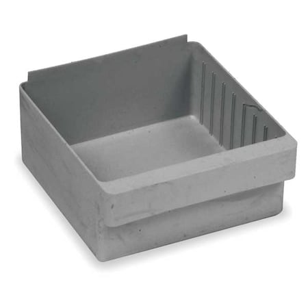 Drawer Storage Bin, High Impact Polystyrene, Gray, 4 5/8 in H, 8 3/8 in W, 11 5/8 in L