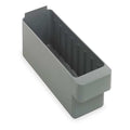 Drawer Storage Bin, High Impact Polystyrene, Gray, 4 5/8 in H, 3 3/4 in W, 11 5/8 in L