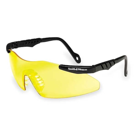 Magnum 3G, Safety Glasses, Anti-Scratch, Amber Lens, Black Frame, Frameless