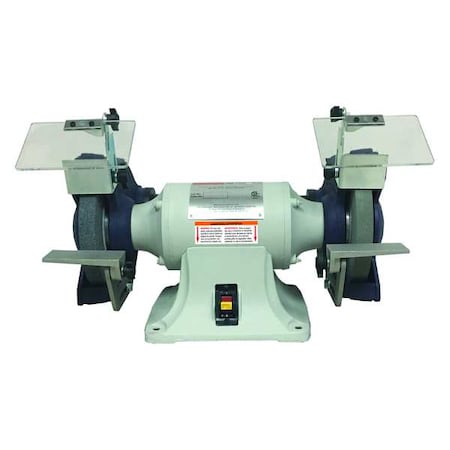 Bench Grinder, 8 in Max. Wheel Dia, 1 in Max. Wheel Thickness, 36/60 Grinding Wheel Grit