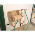 Wall Mount Garden Hose Reel For 200 ft L x 5/8 in I.D Hose, Steel, Tan, 19 in L x 8 in W x 20 in H