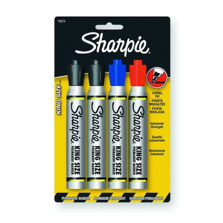Black, Blue, Red Industrial Marker, 4 PK