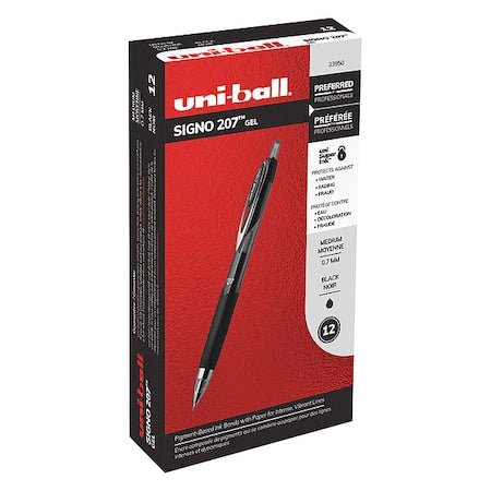 Retractable Gel Pen, Medium 0.7 mm, Black PK12