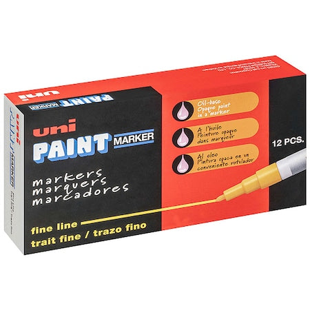 Permanent Marker, Fine Tip, Blue Color Family, Paint, 12 PK