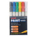 Permanent Marker, Fine Tip, Black, Blue, Green, Red, White, Yellow Color Family, Paint, 6 PK