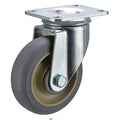 Swivel Plate Caster, TPR, 5 in Dia, 250 lb.