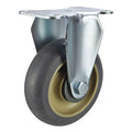 Rigid Plate Caster, TPR, 3 in., 200 lb.
