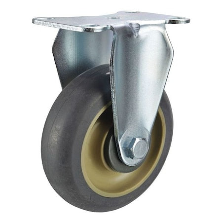 Rigid Plate Caster, TPR, 5 in., 250 lb.