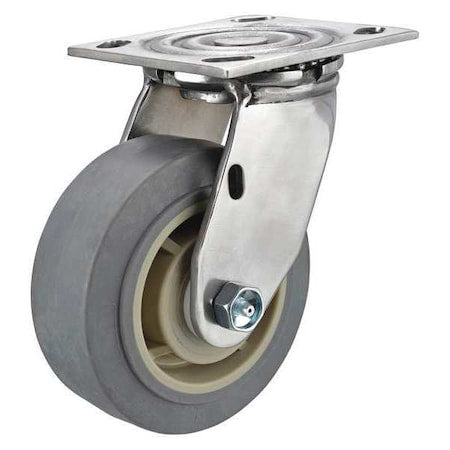 Swivel Plate Caster, 600 lb., Delrin