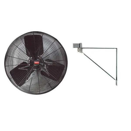 Light Duty Industrial Fan, Wall Mount, 18 in Blade Dia, 115V, 2,460/3,480 cfm, Non-Oscillating