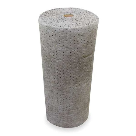 Sorbent Roll, 36 gal, 30 in x 150 ft, Universal, Gray, Polypropylene