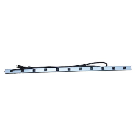 Outlet Strip, 10 5-20R, 5-20P, 6 ft., Gray