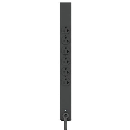 Power Strip, Surge, 5-20R, 5-20P, 6 ft., Black