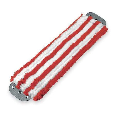 Flat Mop Pad, Clamp On Connection, Cut-End, Red, Microfiber