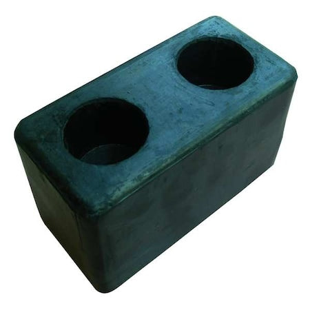 Dock Bumper, 6x3-1/8x3-1/2 In., Rubber, PK2
