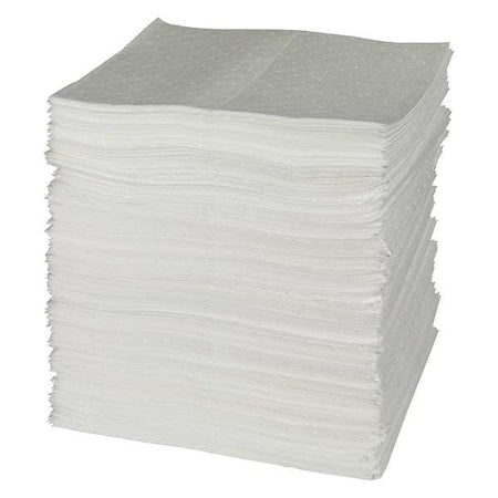 Sorbent Pad, 51 gal, 15 in x 19 in, Oil, White, Polypropylene