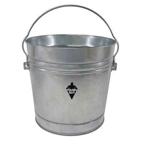 10 gal Round Trash Can, Silver, Galvanized steel