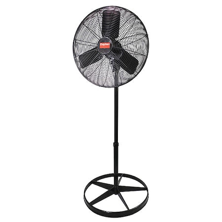 Light Duty Quiet Design Industrial Fan, Pedestal Mount, 24 in Blade Dia, 115V, Oscillating