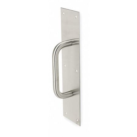 Door Pull Plate, Brass, 15"L x 3-1/2"W, 0.05" Proj.