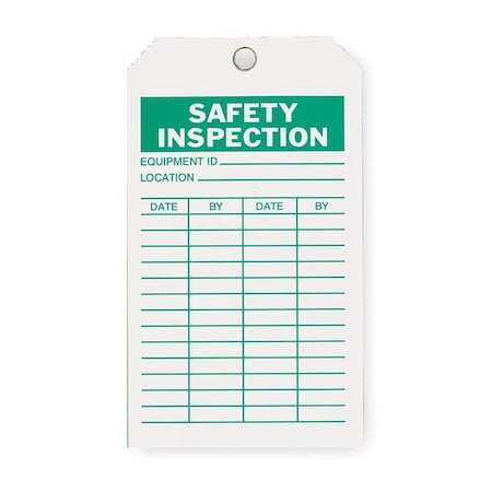 Tag, Safety, Polyester, 7 in H x 4 in W, Orange, Rectangle, 10 PK