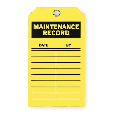 Tag, Inspection, Polyester, 7 in H x 4 in W, Yellow, Rectangle, 10 PK