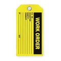 Work Order Tag, Cleaning and Maintenance, Polyester, 3 in H x 5 3/4 in W, Yellow, Rectangle, 100 PK