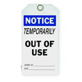 Tag, Out of Use, Polyester, 3 in H x 5 3/4 in W, White, Rectangle, 25 PK