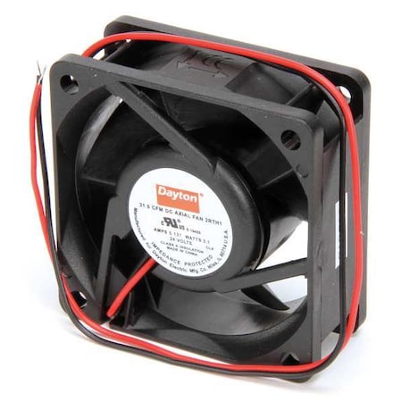 Axial Fan, Square, 24V DC, - Phase, PBT Plastic, 2 3/8 in W.