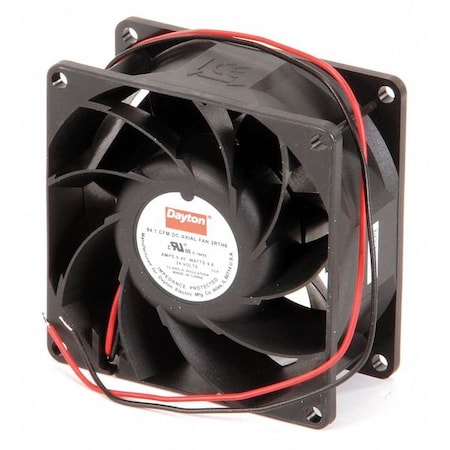 Axial Fan, Square, 24V DC, - Phase, PBT Plastic, 3 1/8 in W.