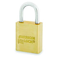 Padlock, Keyed Different, Standard Shackle, Rectangular Brass Body, Brass Shackle, 3/4 in W
