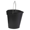 3 1/4 gal Round Bucket, 12-3/4 in H, 12 4/5 in Dia, Black, Polypropylene/Stainless Steel
