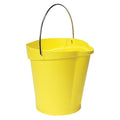 3 1/4 gal Round Bucket, 12-3/4 in H, 12 4/5 in Dia, Yellow, Polypropylene/Stainless Steel