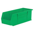 Hang & Stack Storage Bin, Plastic, Green, 5 in H, 5 1/2 in W, 14 3/4 in L