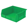 Hang & Stack Storage Bin, 11 in W x 10-7/8 in L x 5 in H, 50 lb Load Capacity, Green, Plastic