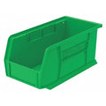 Hang & Stack Storage Bin, Plastic, Green, 5 in H, 5 1/2 in W, 10 7/8 in L