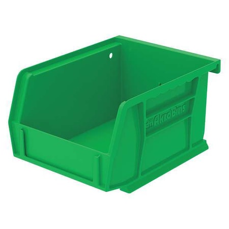 Hang & Stack Storage Bin, Plastic, Green, 3 in H, 4 1/8 in W, 5 3/8 in L