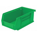Hang & Stack Storage Bin, Plastic, Green, 3 in H, 4 1/8 in W, 7 3/8 in L