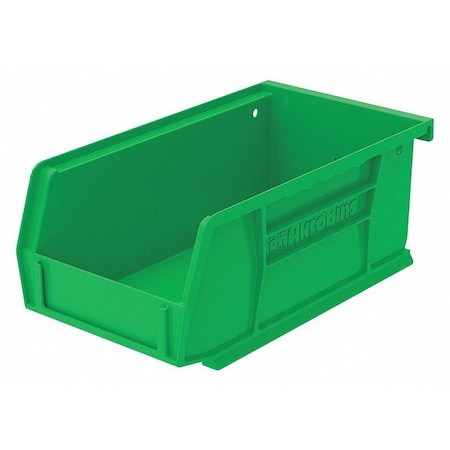 Hang & Stack Storage Bin, Plastic, Green, 3 in H, 4 1/8 in W, 7 3/8 in L