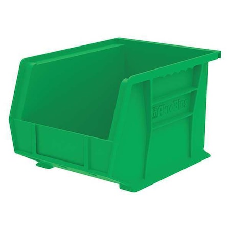 Hang & Stack Storage Bin, Plastic, Green, 7 in H, 8 1/4 in W, 10 3/4 in L