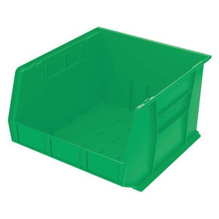 Hang & Stack Storage Bin, Plastic, Green, 11 in H, 16 1/2 in W, 18 in L