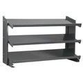 Steel Bench Pick Rack, 12 in D x 25 in H x 36 in W, 3 Shelves, Gray