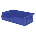 Hang & Stack Storage Bin, Plastic, Blue, 5 in H, 16 1/2 in W, 10 7/8 in L