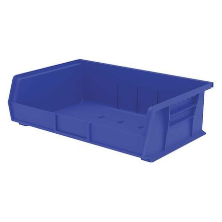 Hang & Stack Storage Bin, Plastic, Blue, 5 in H, 16 1/2 in W, 10 7/8 in L