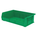 Hang & Stack Storage Bin, Plastic, Green, 5 in H, 16 1/2 in W, 10 7/8 in L