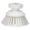 3 3/4 in W Scrub Brush, Stiff, 3 in L Handle, 3 3/4 in L Brush, White, Plastic, 5 in L Overall