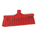 12 in Sweep Face Broom Head, Stiff, Synthetic, Red