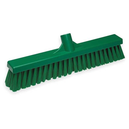 16 in Sweep Face Broom Head, Medium, Synthetic, Green