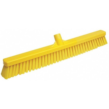 24 in Sweep Face Broom Head, Soft/Stiff Combination, Synthetic, Yellow