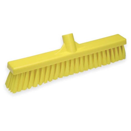16 in Sweep Face Broom Head, Medium, Synthetic, Yellow